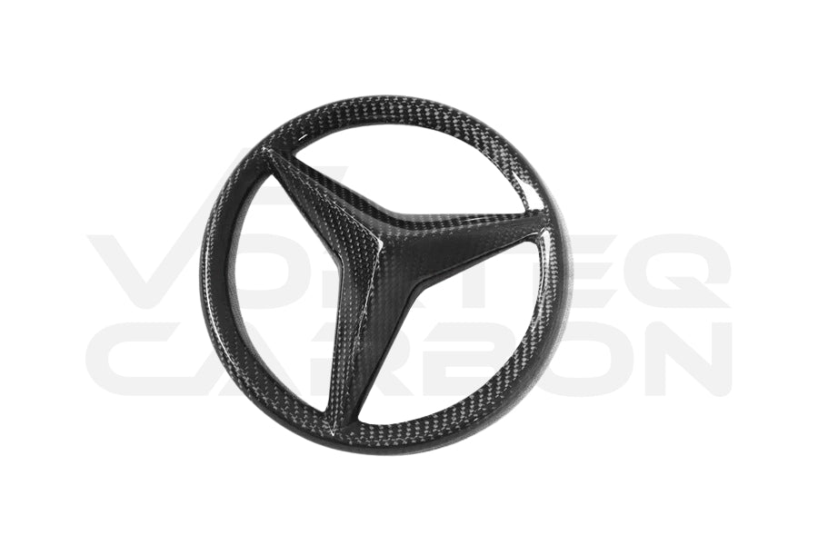 Carbon Fiber Grill Logo Cover - Mercedes Benz W205 C63/S AMG Coupe (2015-2018)