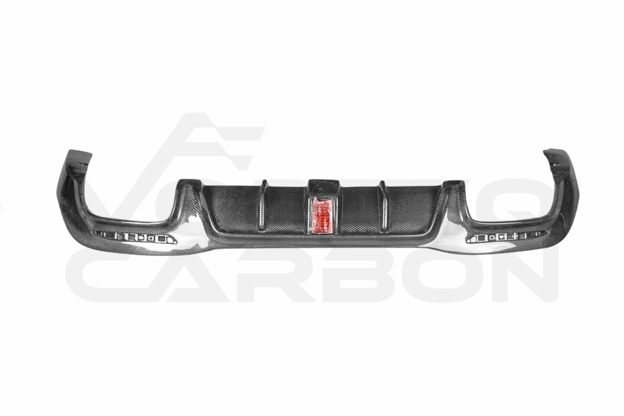 Carbon Fiber B Style Rear Diffuser w/ LED &amp; Exhaust Tips - Mercedes Benz S63 W222 Sedan (2017-2020)