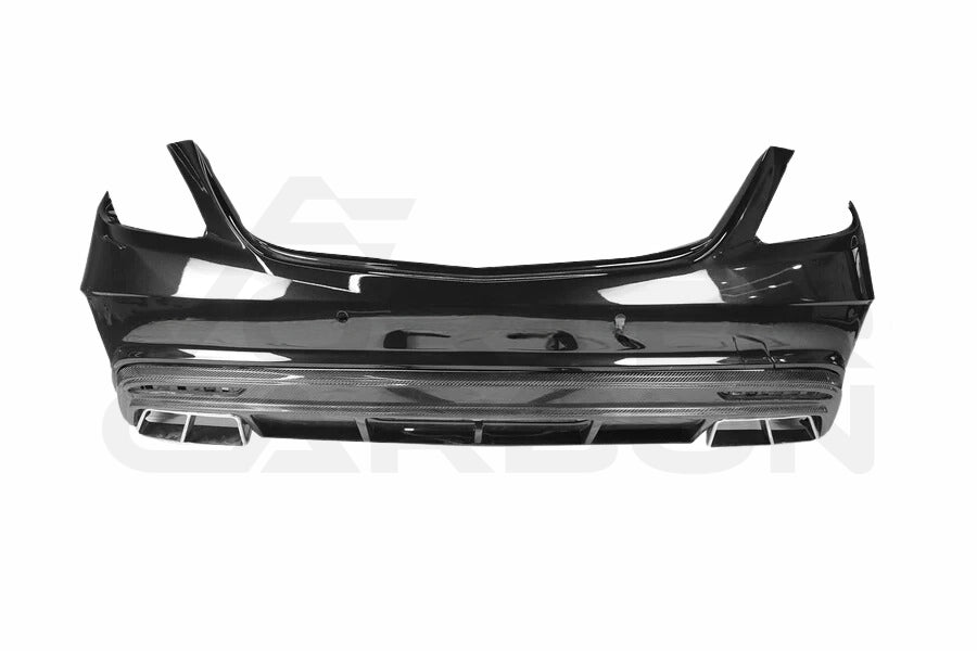 Partial Carbon Fiber Mansory Style Rear Bumper w/ Exhaust Tips - Mercedes Benz W222 Sedan (2017-2020)