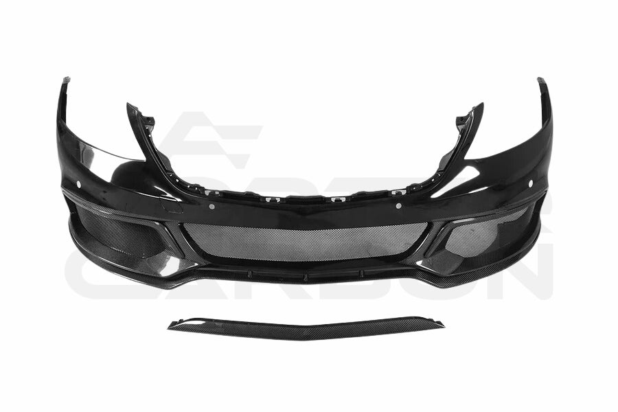 Partial Carbon Fiber B Style Front Bumper - Mercedes Benz W222 Sedan (2017-2020)