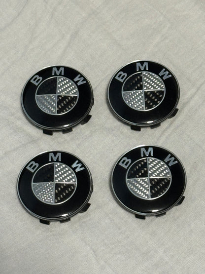 BMW Black &amp; White Carbon Fiber Emblem Replacement Set (7 Piece)