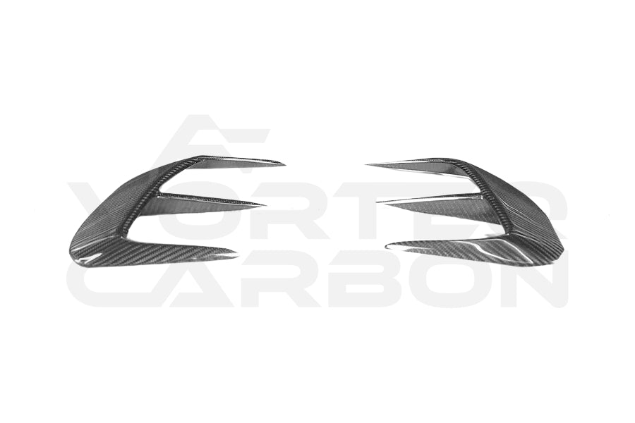 Carbon Fiber M Style Rear Bumper Vent Trims - Mercedes Benz S63 W222 Sedan (2017-2020)