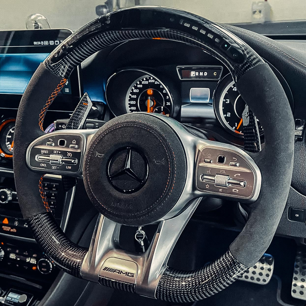 Fully Custom Carbon Fiber Steering Wheel - Mercedes AMG Style V2