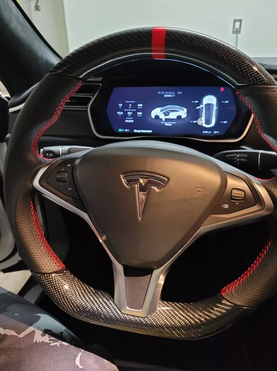 Fully Custom Carbon Fiber Steering Wheel - Tesla Model S