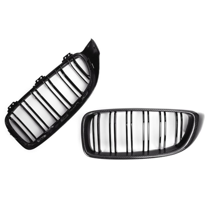 Carbon Fiber Front Kidney Grilles (Dual Slat) - BMW F32 F33 F36