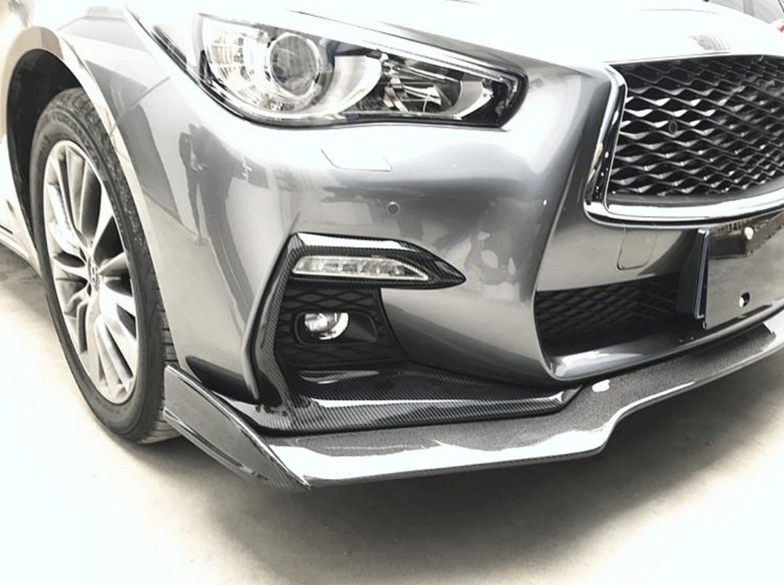 Carbon Fiber Front Fog Light Grille Trim - Infiniti Q50 (2018-2024)