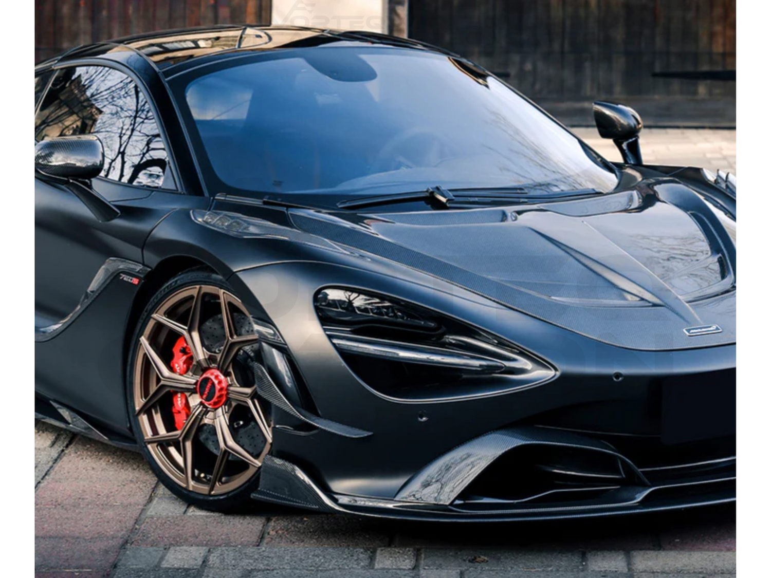 vorteq carbon fiber mclaren 720s front bumper canards Se²NWB style 5