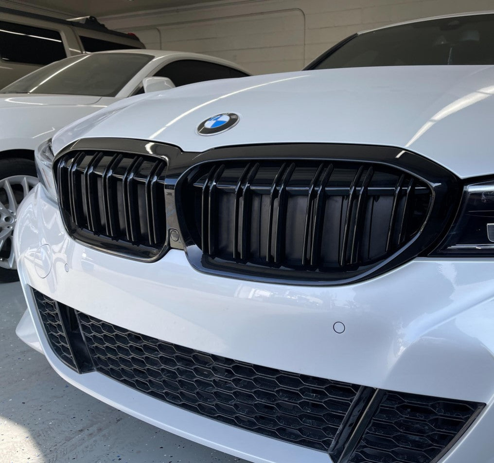 Gloss Black Front Kidney Grilles (Dual Slat) - BMW G20 Pre LCI (2019-2022)