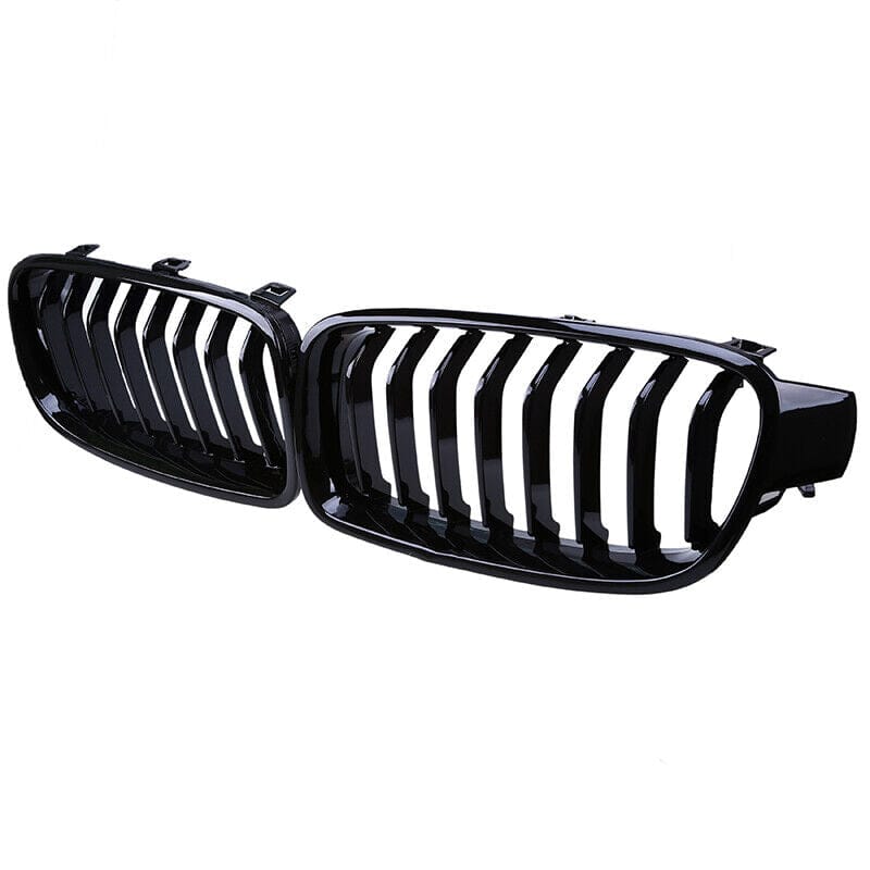 Gloss Black Front Kidney Grilles (Single Slat) - BMW F32 F33 F36