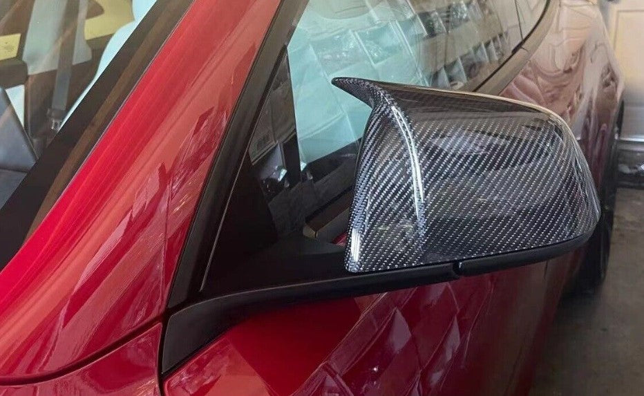 Carbon Fiber M Style Mirror Caps - Tesla Model Y