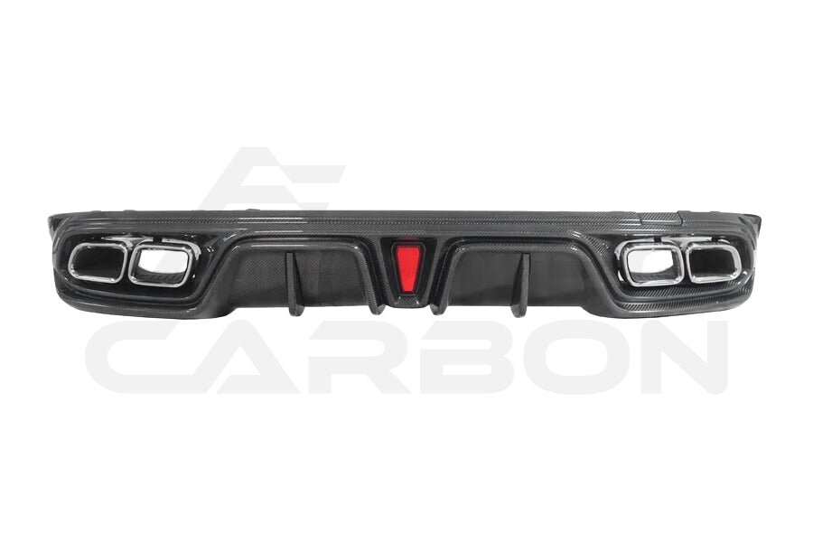 Carbon Fiber I Style Rear Diffuser w/ Reflectors & Exhaust Tips - Mercedes Benz AMG GT50 GT53 GT43 4 Door Coupe X290 (2019-2024)