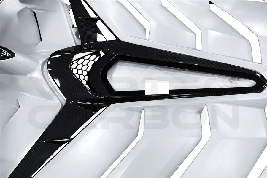 Partial Carbon Fiber SVJ Style Rear Engine Cover + Wing - Lamborghini Aventador LP700 LP740 LP750 Coupe/Roadster (2011-2021)