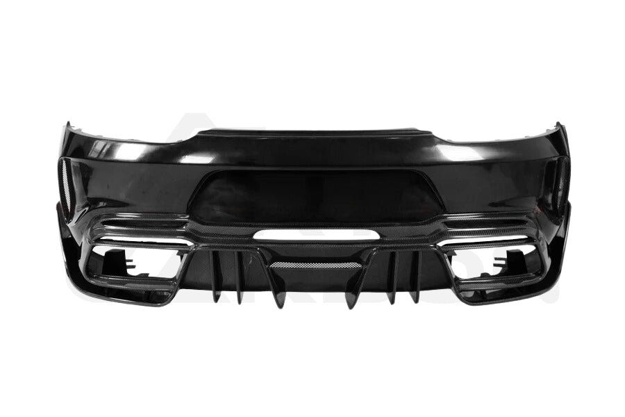 Partial Carbon Fiber I Style Rear Bumper w/ Exhaust Tips - Mercedes Benz AMG GTC (2017-2021)