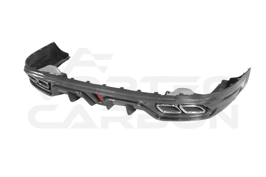 Carbon Fiber I Style Rear Diffuser w/ Reflectors & Exhaust Tips - Mercedes Benz AMG GT50 GT53 GT43 4 Door Coupe X290 (2019-2024)