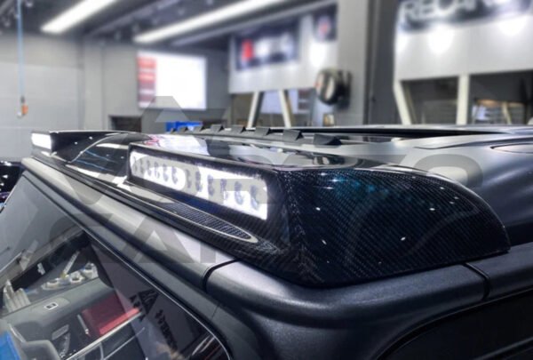 Carbon Fiber Front Roof Spoiler With LED Lights (V1) - Mercedes G Wagon G550 G63 AMG (W464 G-Class) (2019+)