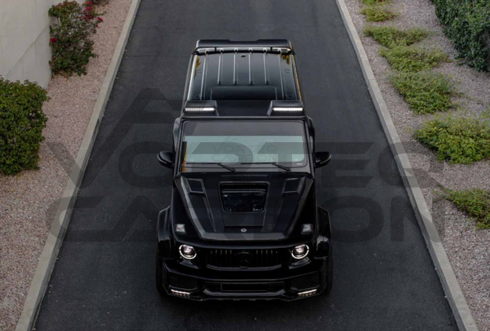 Carbon Fiber Front Roof Spoiler With LED Lights (V2) - Mercedes G Wagon G550 G63 AMG (W464 G-Class) (2019+)