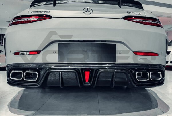 Carbon Fiber I Style Rear Diffuser w/ Reflectors & Exhaust Tips - Mercedes Benz AMG GT50 GT53 GT43 4 Door Coupe X290 (2019-2024)