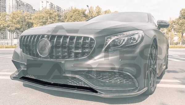 Carbon Fiber Lower Front Bumper Center Lip Trim - Mercedes Benz C217 S63/S65 AMG Coupe (2014-2017)