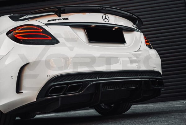 Carbon Fiber P Style Rear Diffuser - Mercedes Benz W205 C63/S AMG Sedan (2015-2021)