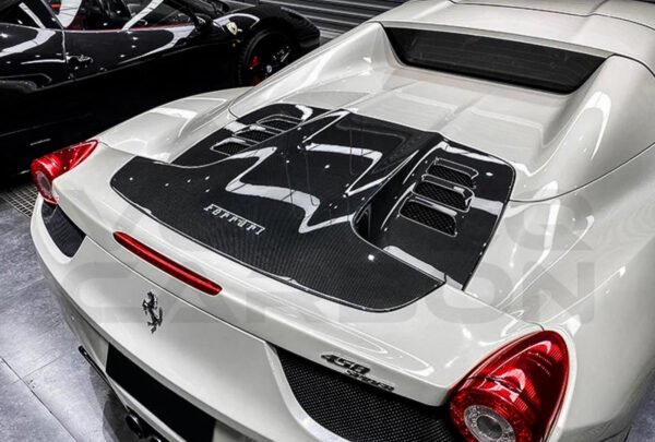 Carbon Fiber Rear Engine Hood Replacement - Ferrari 458 Spyder (2011-2015)