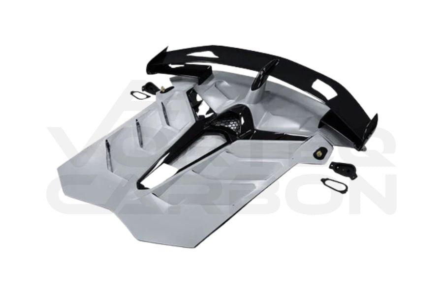 Partial Carbon Fiber SVJ Style Rear Engine Cover + Wing - Lamborghini Aventador LP700 LP740 LP750 Coupe/Roadster (2011-2021)