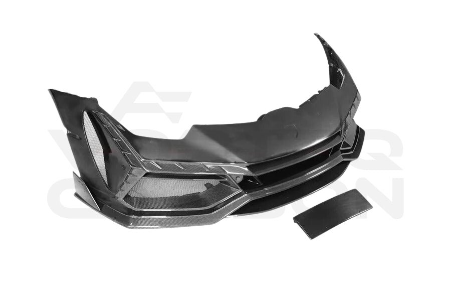 Partial Carbon Fiber B Style Front Bumper - Lamborghini Huracan LP580 LP610 EVO Tecnica (2015-2025)