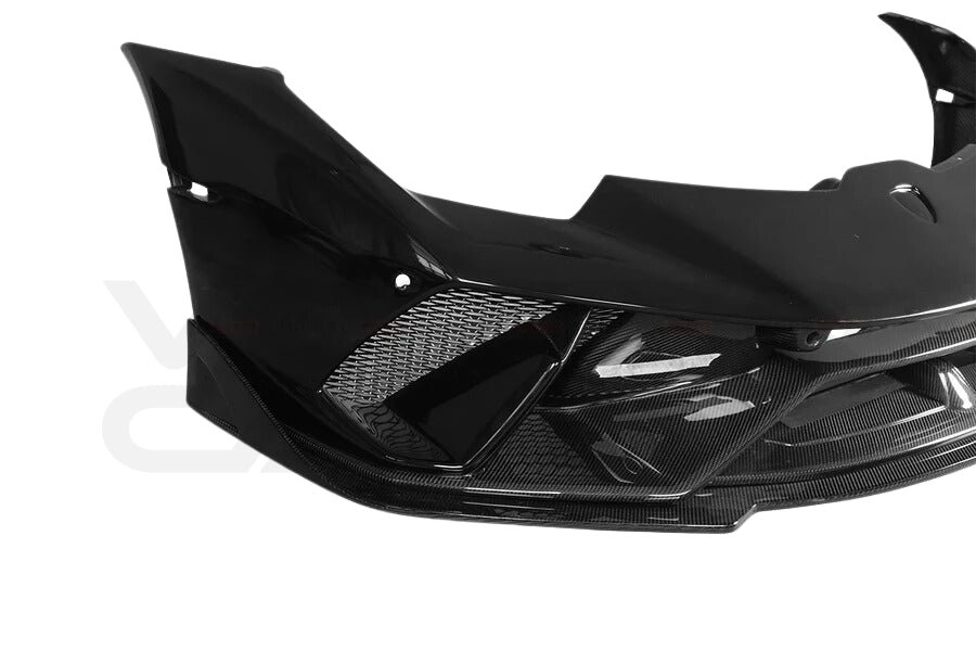 Partial Carbon Fiber B Style Front Bumper w/ Front Lip - Lamborghini Huracan LP580 LP610 EVO Tecnica (2015-2025)