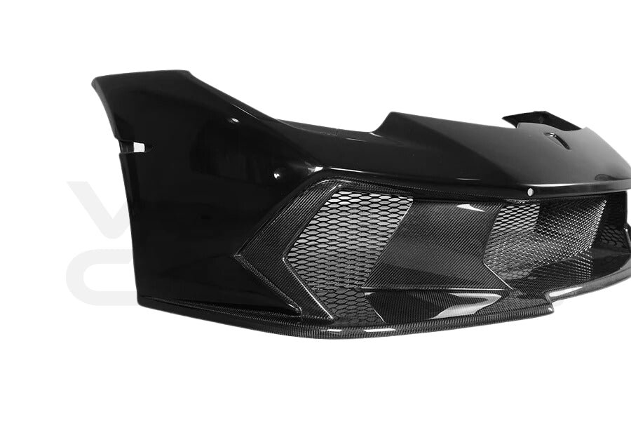 Partial Carbon Fiber V Style Front Bumper - Lamborghini Huracan LP580 LP610 EVO Tecnica (2015-2025)