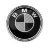 BMW Black & White Carbon Fiber Wheel Emblem Replacement Set (4 Piece)