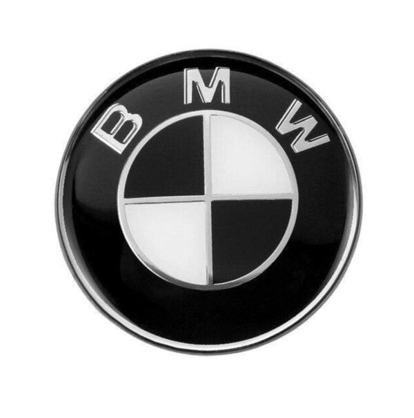 BMW Black & White Wheel Emblem Replacement Set (4 Piece)