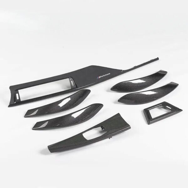 Gloss Carbon Fiber & Alcantara Interior Dashboard Center Console Trim Set (10 Pieces) - BMW 3 Series & 4 Series (F30 / F32 / F36) (2012–2019)