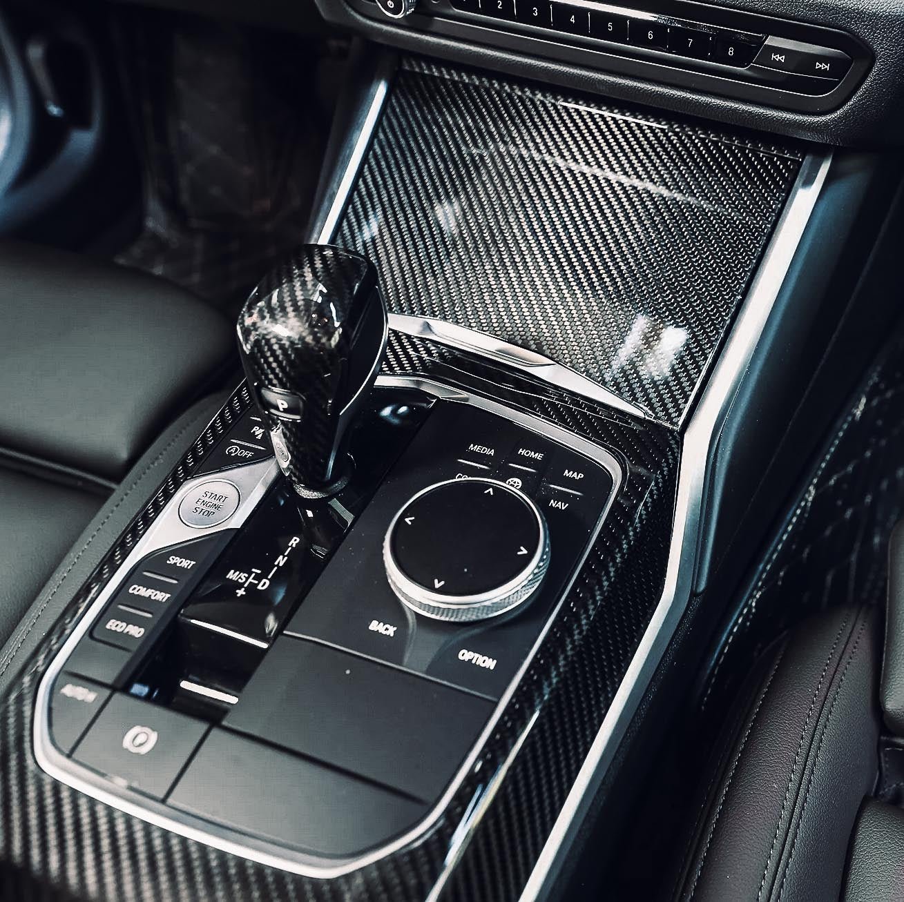 Carbon Fiber Center Console Interior Trim Set (5 Pieces) - BMW G Chassis (2019+)