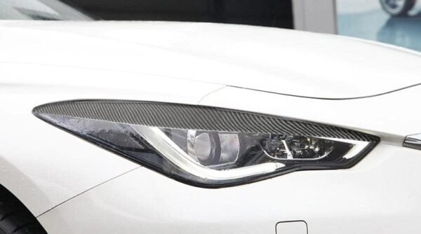Carbon Fiber Headlight Eyelid Eyebrow - Infiniti Q60 (2017+)