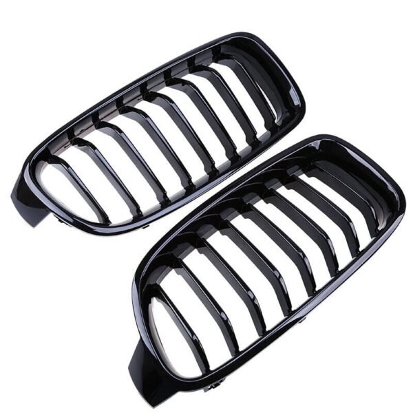 Gloss Black Front Kidney Grilles (Single Slat) - BMW F30 F31