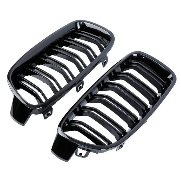 Gloss Black Front Kidney Grilles (Dual Slat) - BMW F30 F31 (2012–2018)