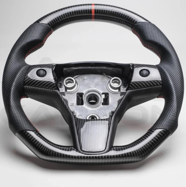 Fully Custom Carbon Fiber Steering Wheel – Tesla Model 3
