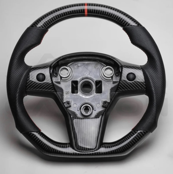 Fully Custom Carbon Fiber Steering Wheel – Tesla Model 3