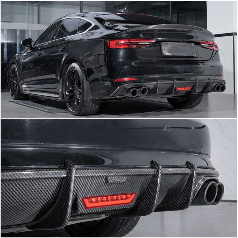 Carbon Fiber F1 LED K Style Rear Diffuser - Audi A5 S-Line / S5 B9 Coupe (2017-2019)